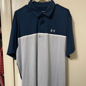 Under Armour Playoff Polo—Golf—Blue & Gray—XL
